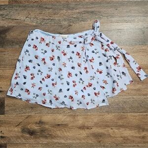 Floral Wrap Skirt with Tie